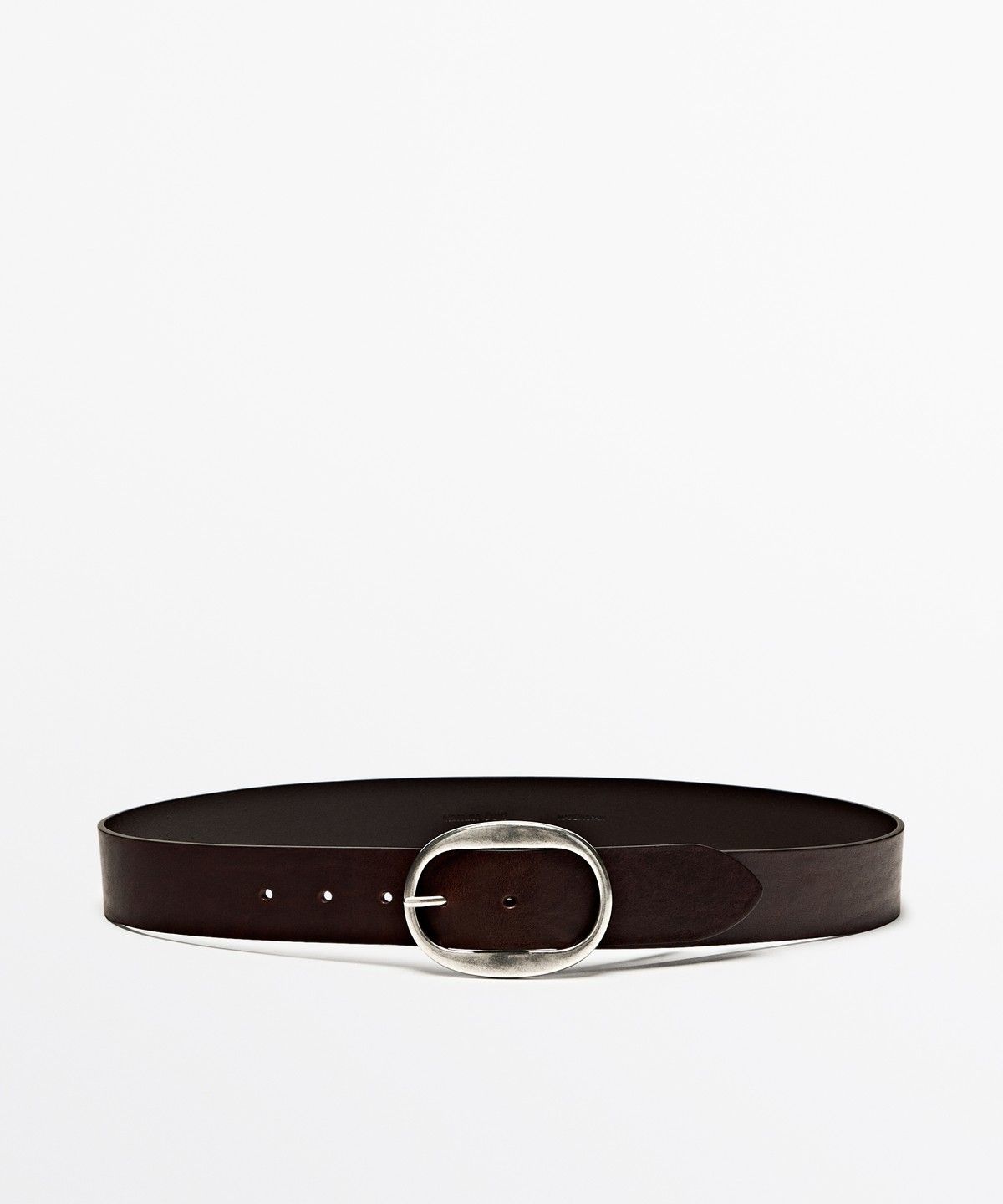 마시모두띠(MASSIMO DUTTI) 오벌 버클 나파 레더 벨트