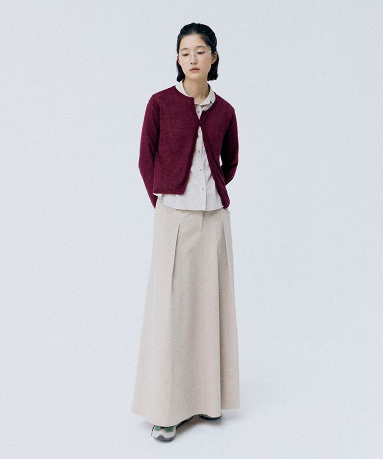 katty pintuck skirt (beige)