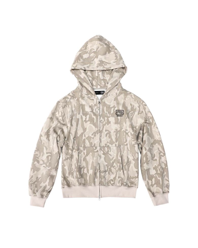 9un 9un 9un HOODED ZIP UP (CAMO BEIGE)