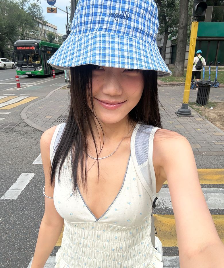 Reversible check bucket hat_2colors