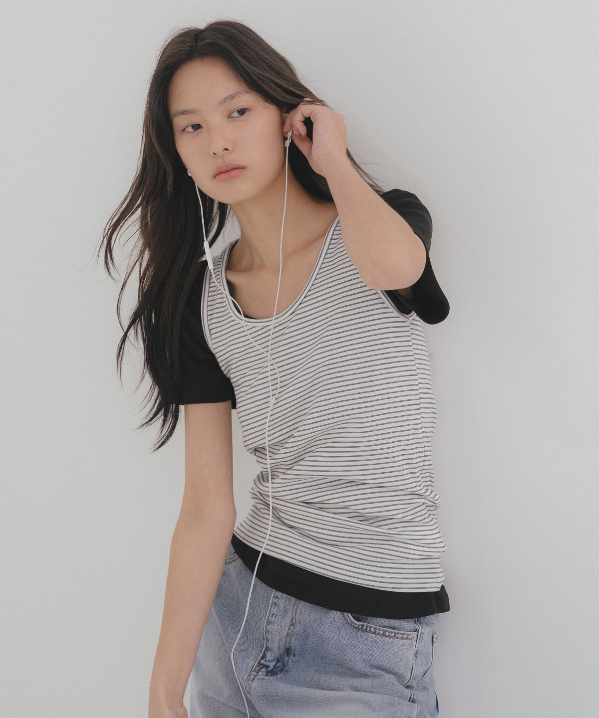 틸아이다이(TILL I DIE) TFL 07 STRIPE SLEEVELESS [TISU08TS38]_Ivory&Black