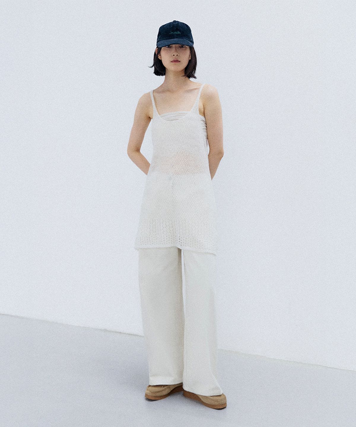 모노크롬(MONOCHROME) [online exclusive]ella knit one-piece (ivory)