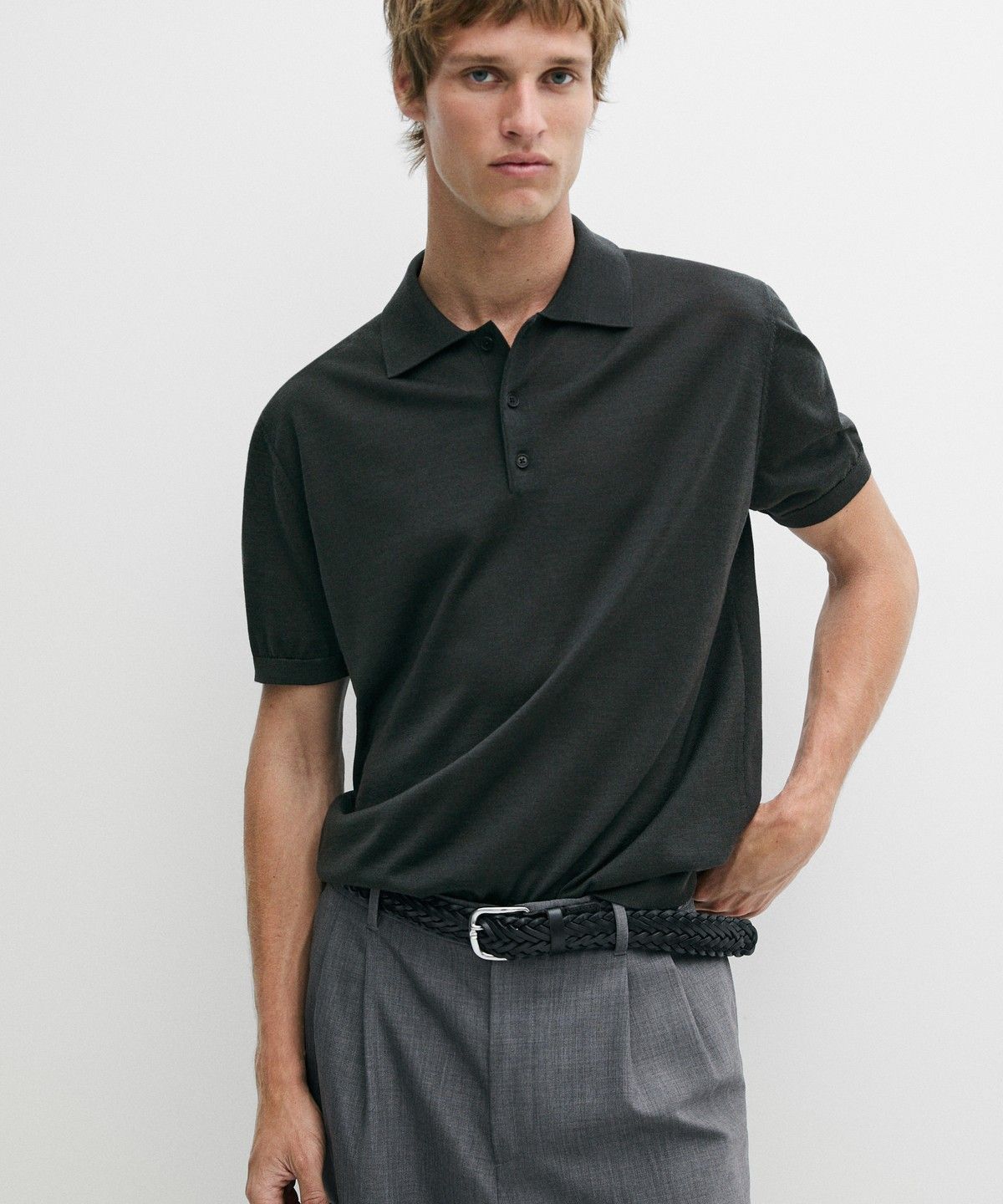 마시모두띠(MASSIMO DUTTI) 울 블렌드 니트 폴로