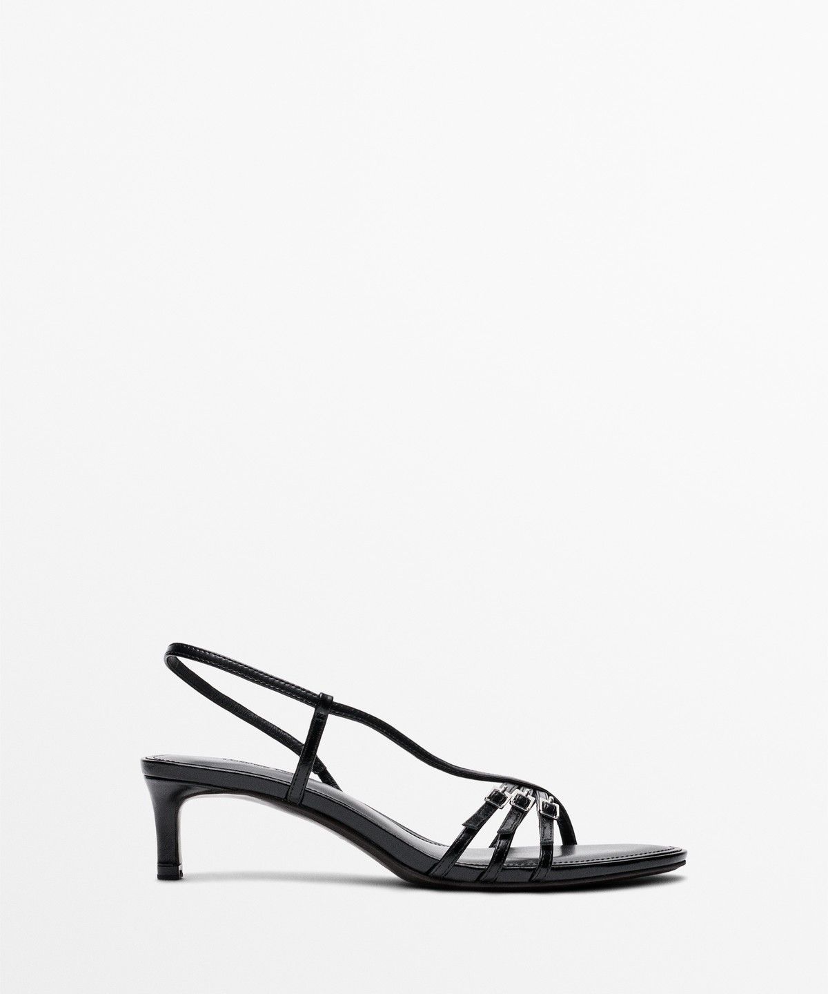 마시모두띠(MASSIMO DUTTI) 가죽 힐 버클 샌들