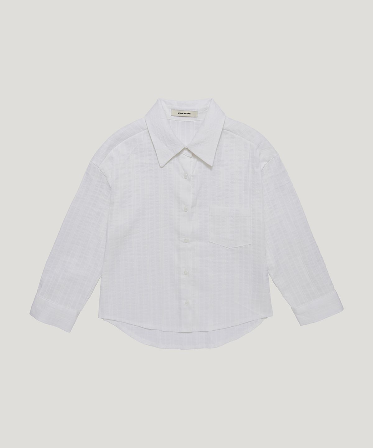 우네씬(UUNE SCENE) Jacquard Stripe Vintage Shirt_Ivory