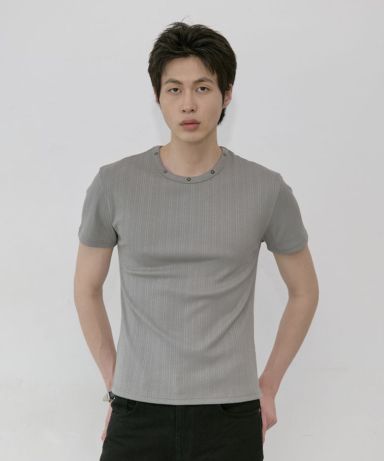 스터드 립 티 (그레이)