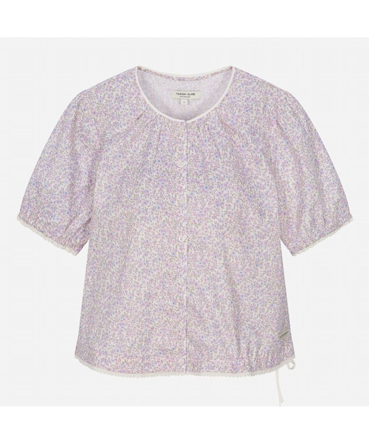 써스데이 아일랜드(THURSDAY ISLAND) 플라워 패턴 스트링 블라우스_T264MBL252W
