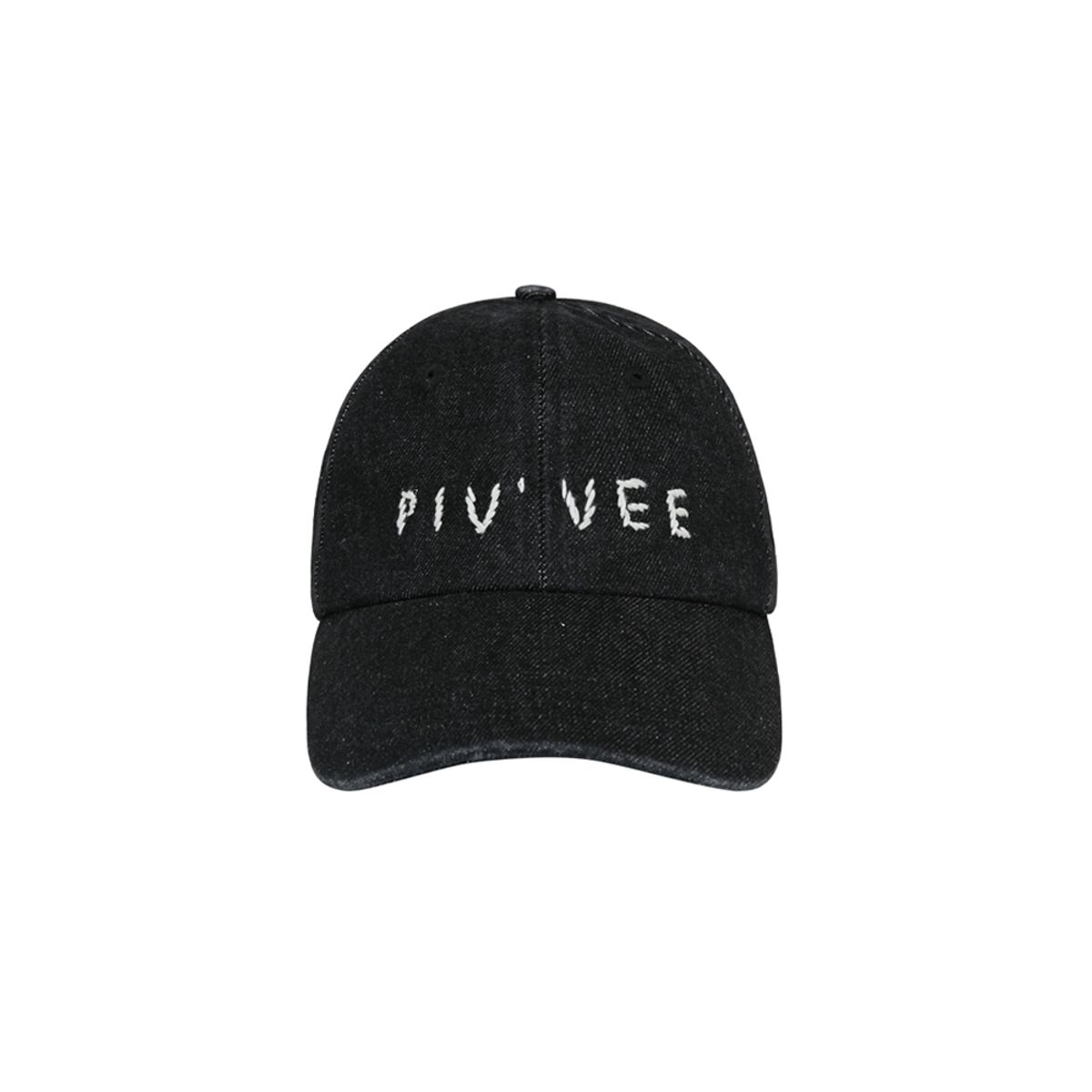 피브비(PIV’VEE) Hand-stitch Logo Ball Cap (ebony black)