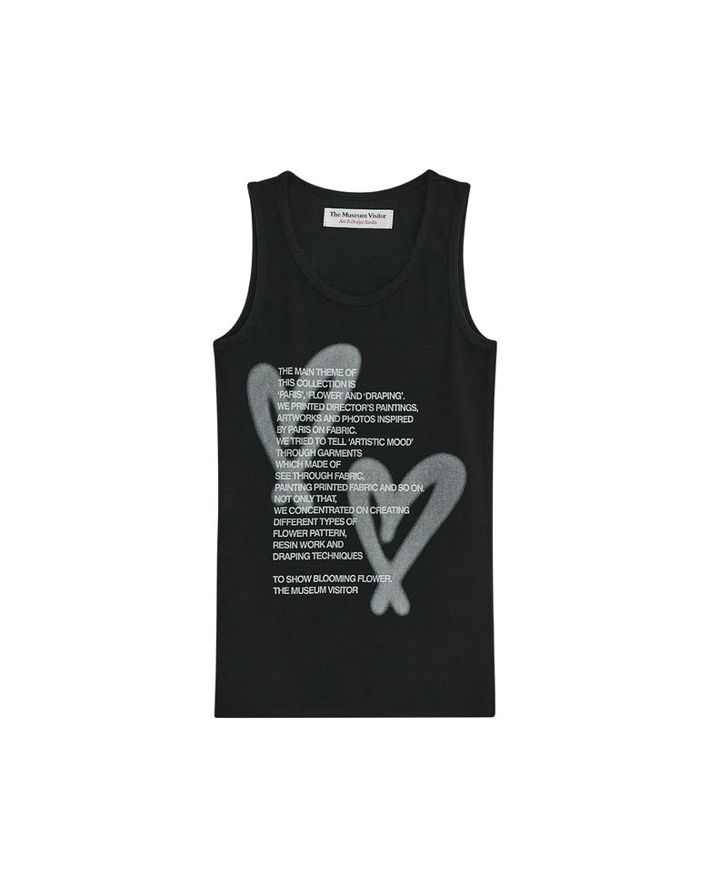 HEART PRINTED SLEEVELESS (BLACK)