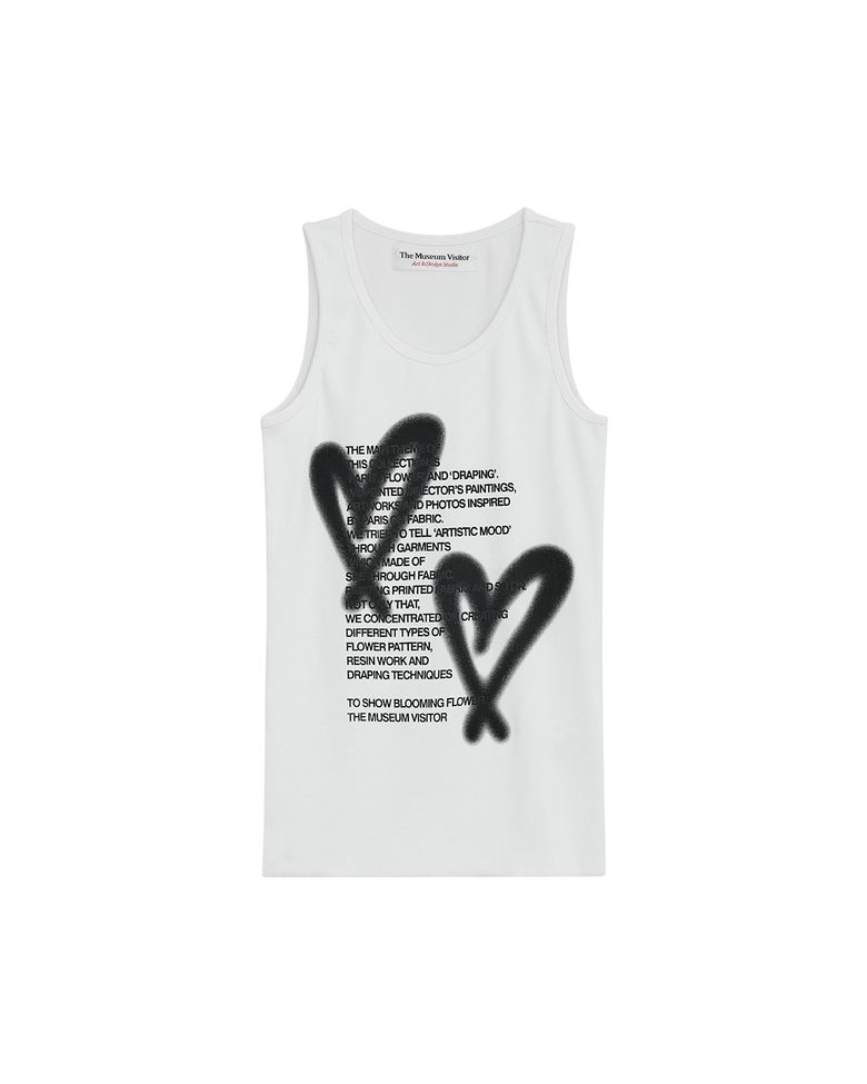 HEART PRINTED SLEEVELESS (WHITE)