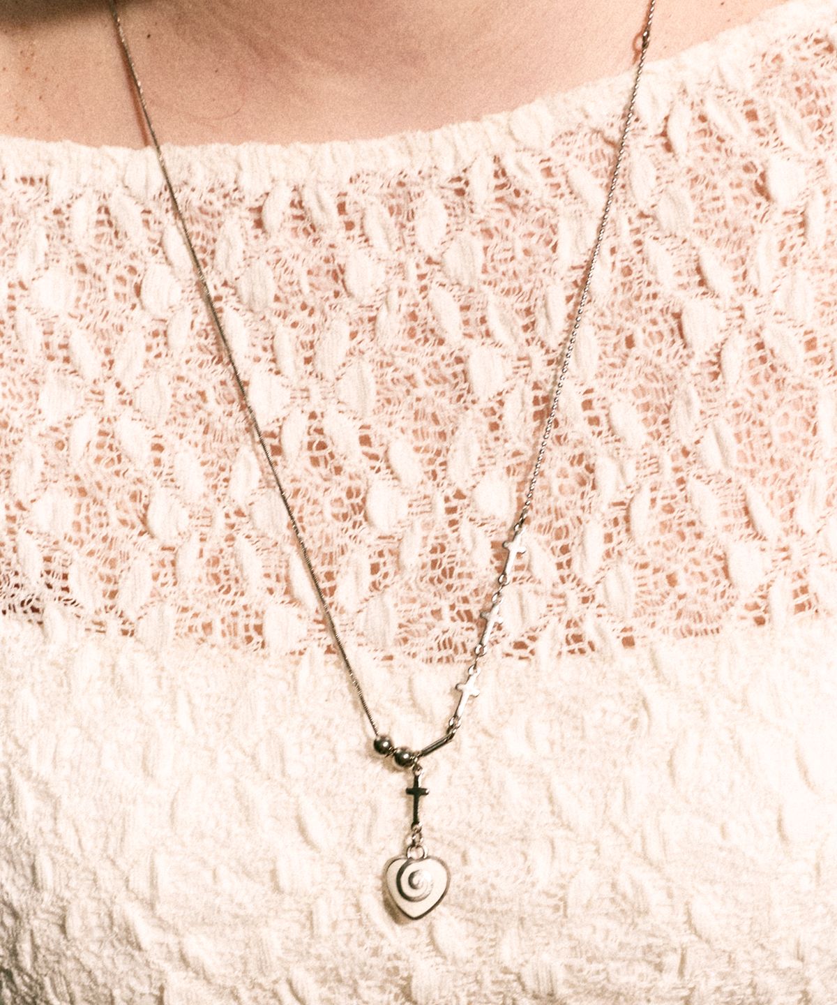 엔프프(NFF) heartmaze necklace-white
