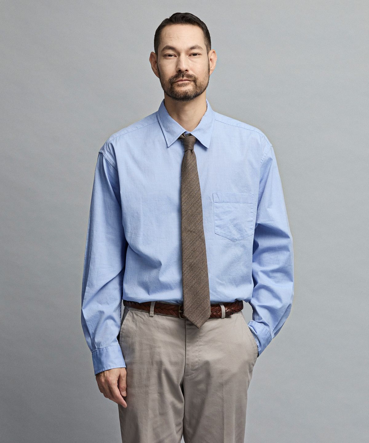 에스티코(STCO) Gentlemens Philosophy 라이트 웨이트 올시즌 옥스포드 셔츠_블루 (릴렉스핏)_JDSXZ43OSL