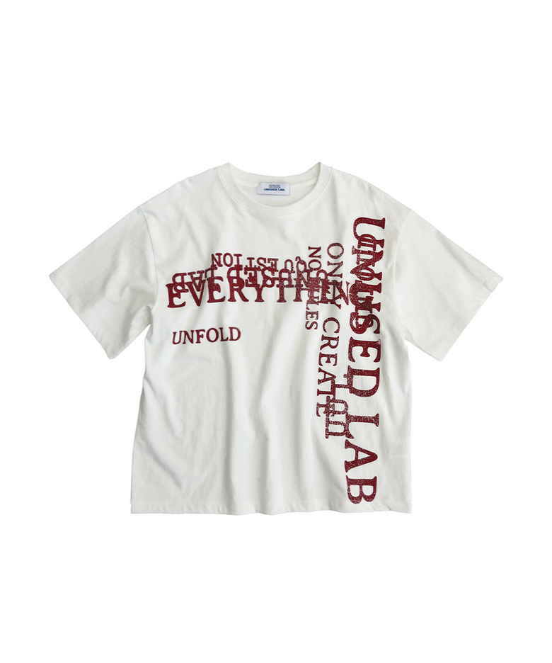 (UNISEX) UUL 레터링 반팔 티셔츠 [화이트]