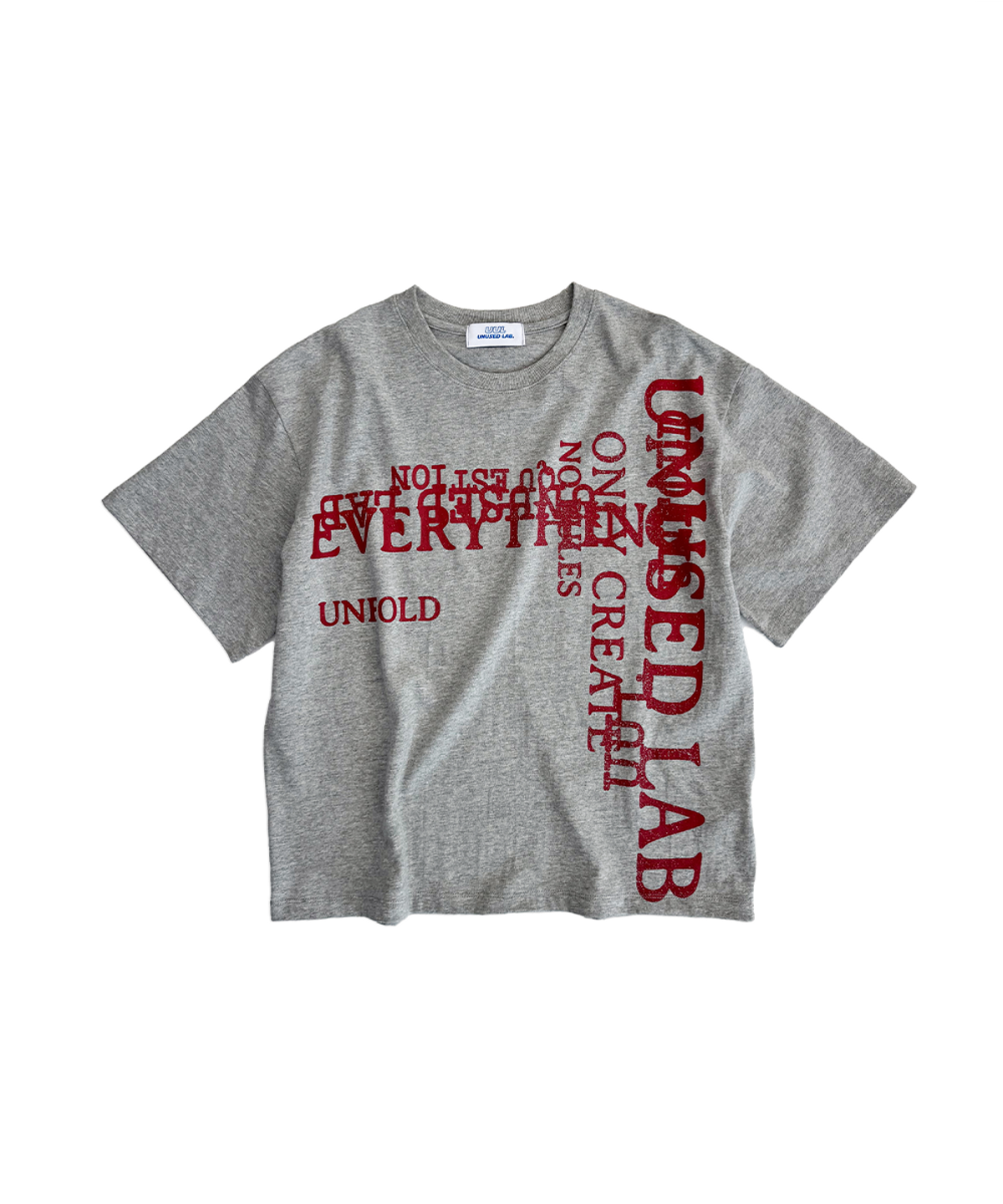 언유즈랩(UNUSEDLAB) (UNISEX) UUL 레터링 반팔 티셔츠 [그레이]