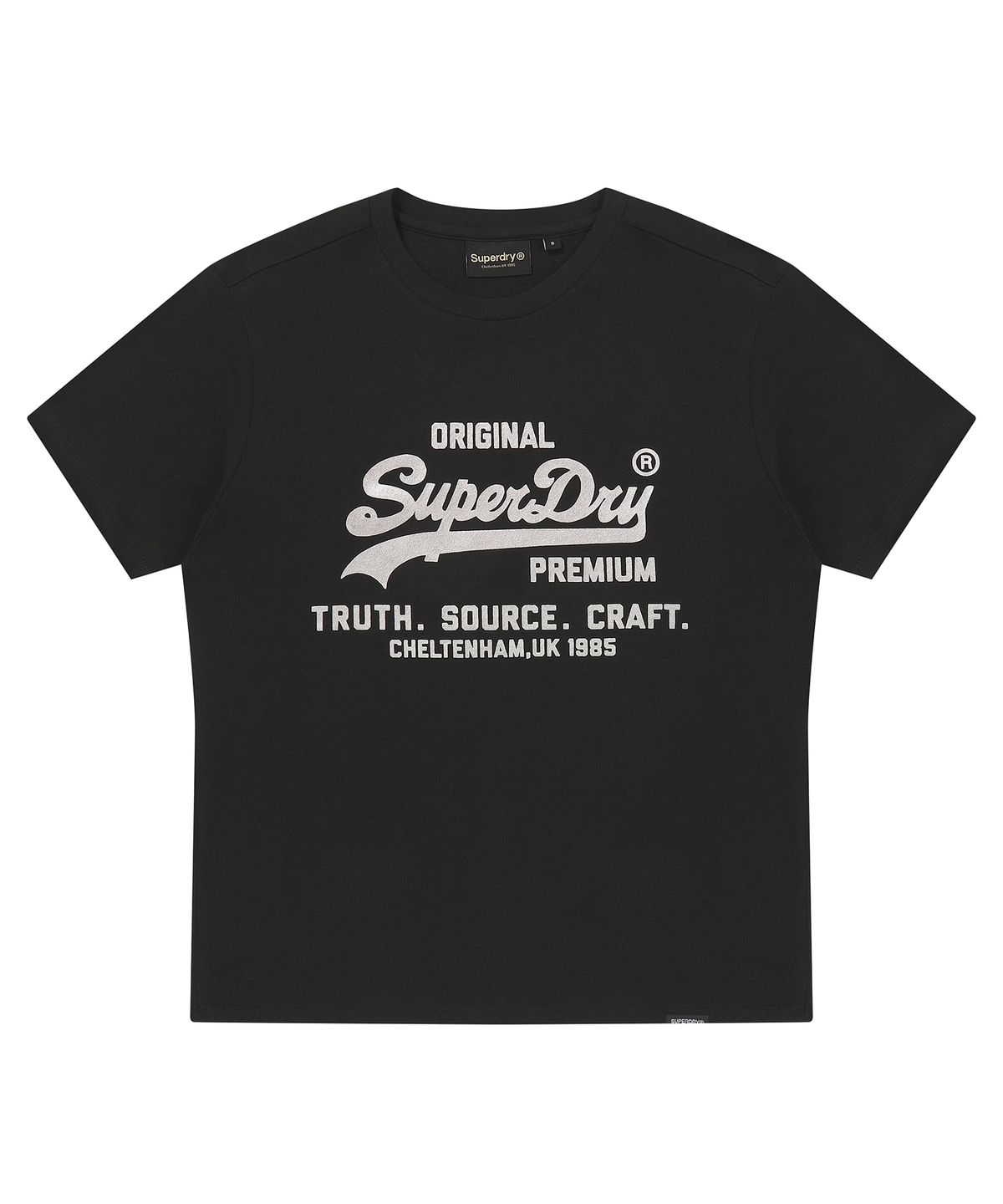 슈퍼드라이(SUPERDRY) 우먼스 메탈 로고 티셔츠 블랙 SDFISCQ62BLK