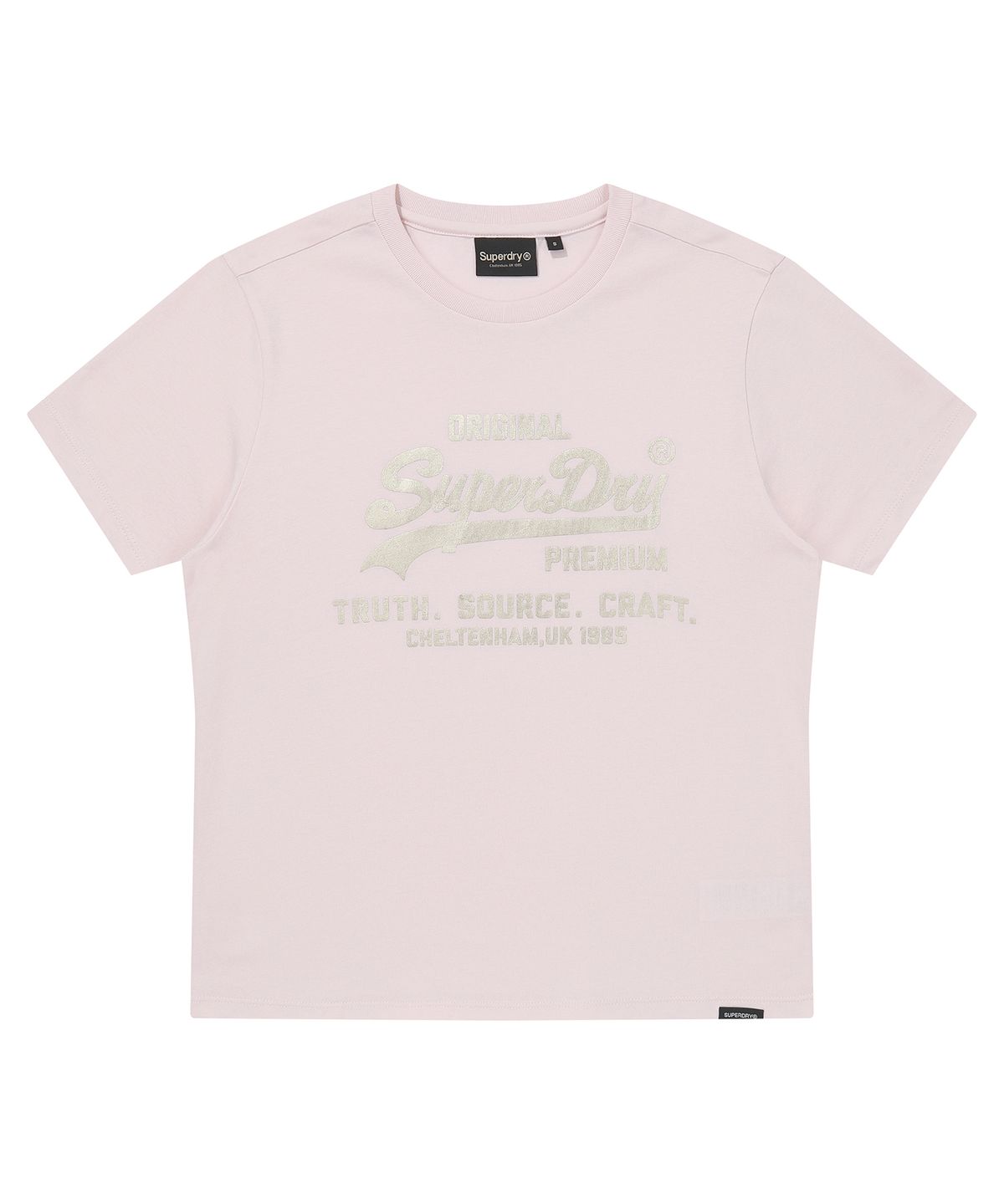 슈퍼드라이(SUPERDRY) 우먼스 메탈 로고 티셔츠 라이트핑크 SDFISCQ62LPK