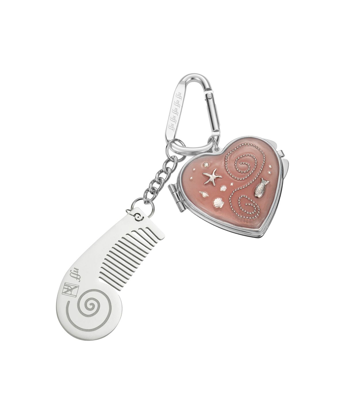 엔프프(NFF) diving heart mirror keyring-coral