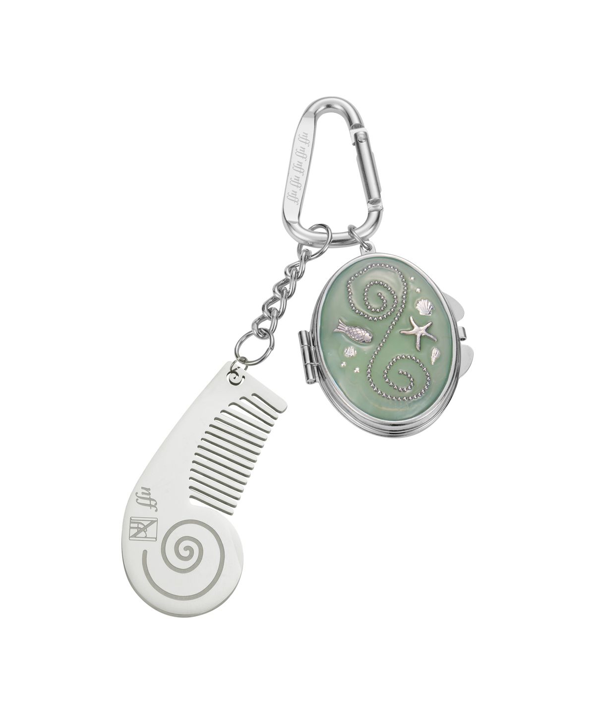 엔프프(NFF) diving oval mirror keyring-green