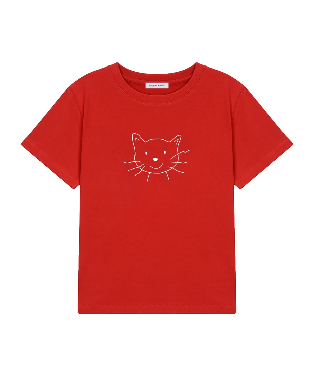 어라이트앵글(ARIGHTANGLE) CAT FACE CROP TEE (3 COLOR)