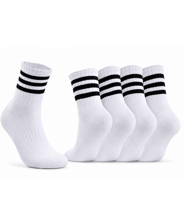 크루 삭스 러닝 스포츠 5팩_white