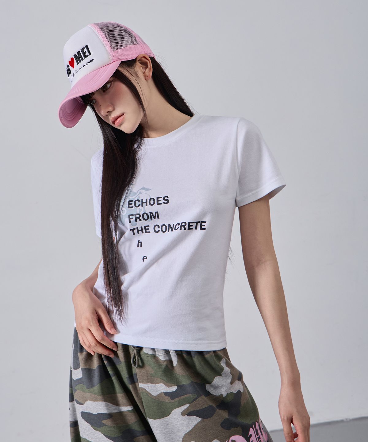 앨빈클로(ALVINCLO) [우먼] CONCRETE 세미크롭 반팔티 AST3701 (3COLOR)