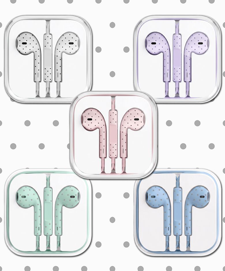 [별/도트패턴] 유선 이어폰 C타입 8핀 라이트닝 오픈형 earphone
