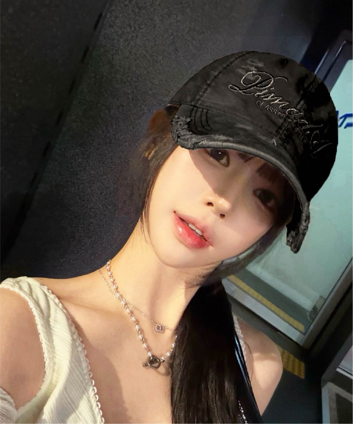 피마다지윈(PIMADAZIWIN) 크레이지 데미지 워싱볼캡_Black(Black)