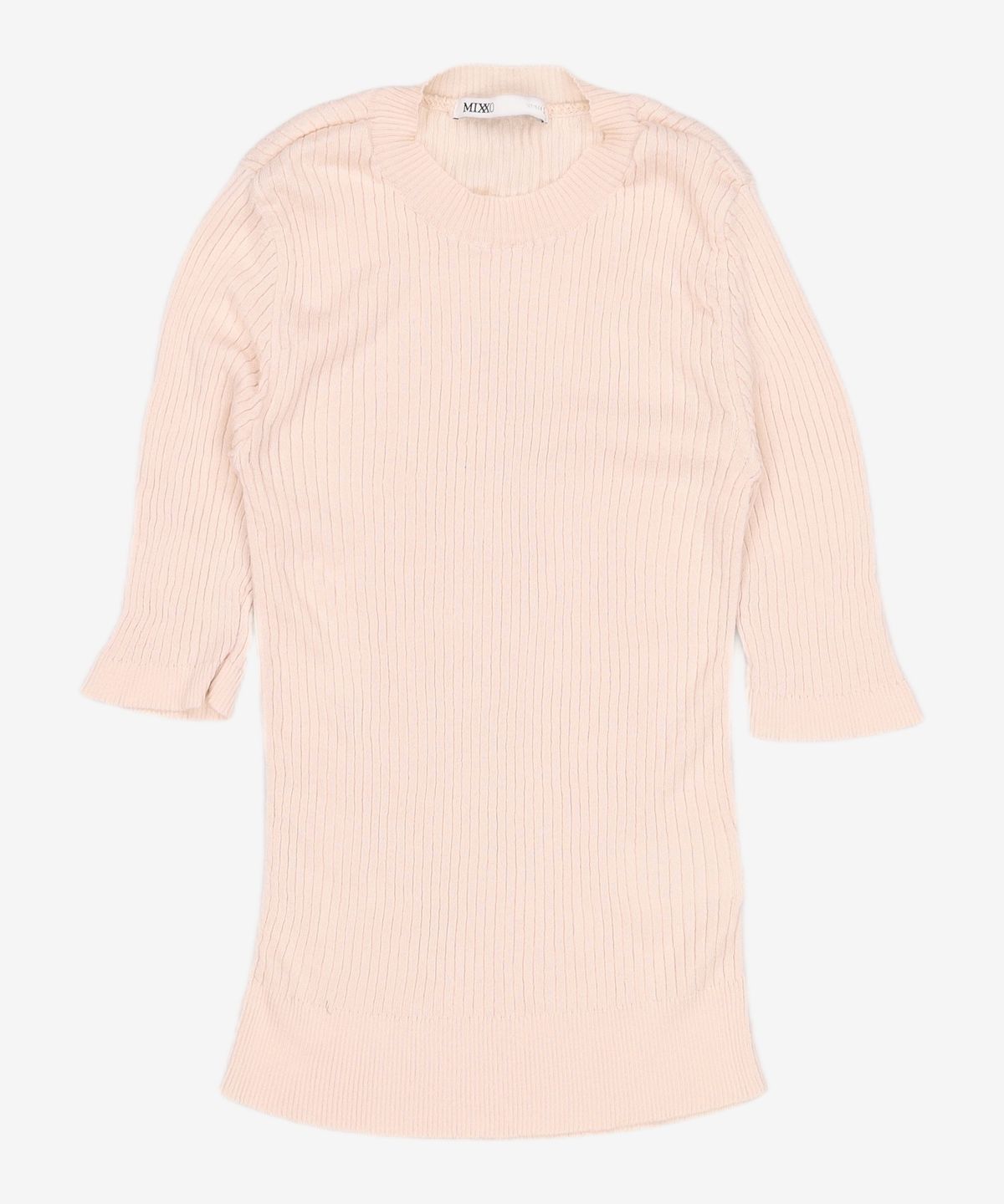미쏘(MIXXO) 라운드 골지 슬림 반팔 스웨터 MIWKAB420T S