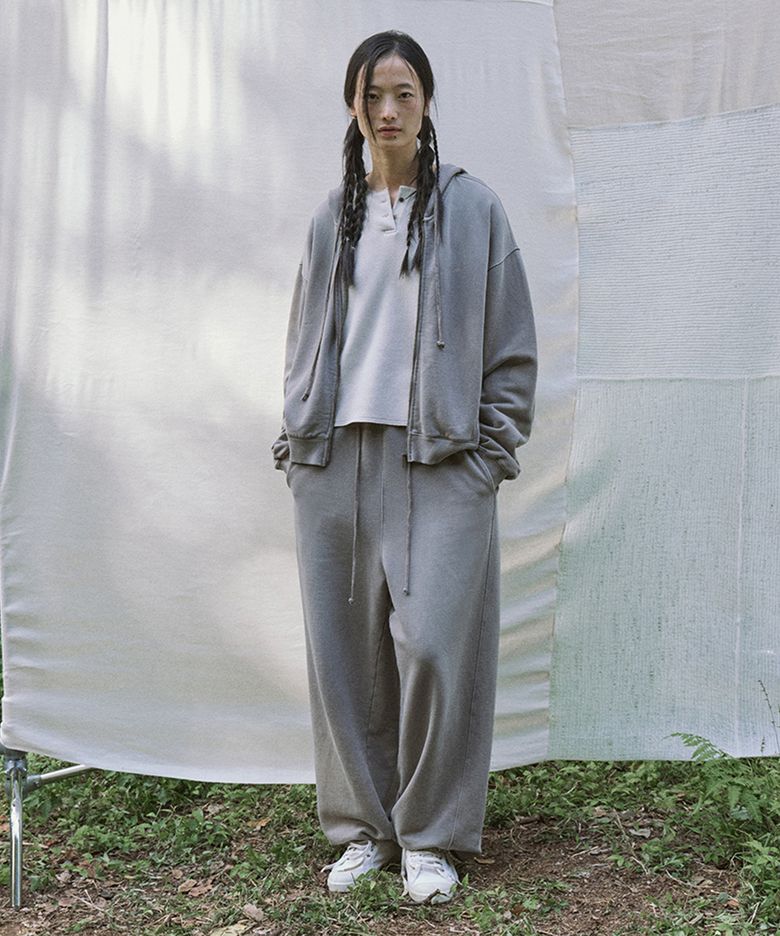 alle fleece hooded zip-up (mocha)
