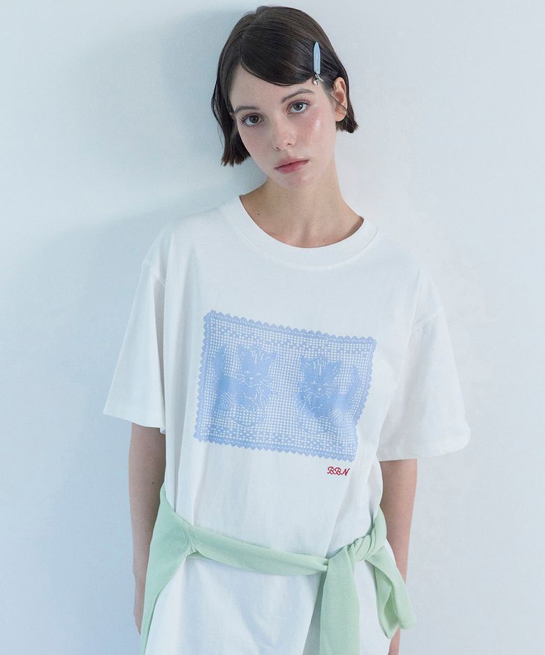 Kitten Crochet T-Shirt WHITE