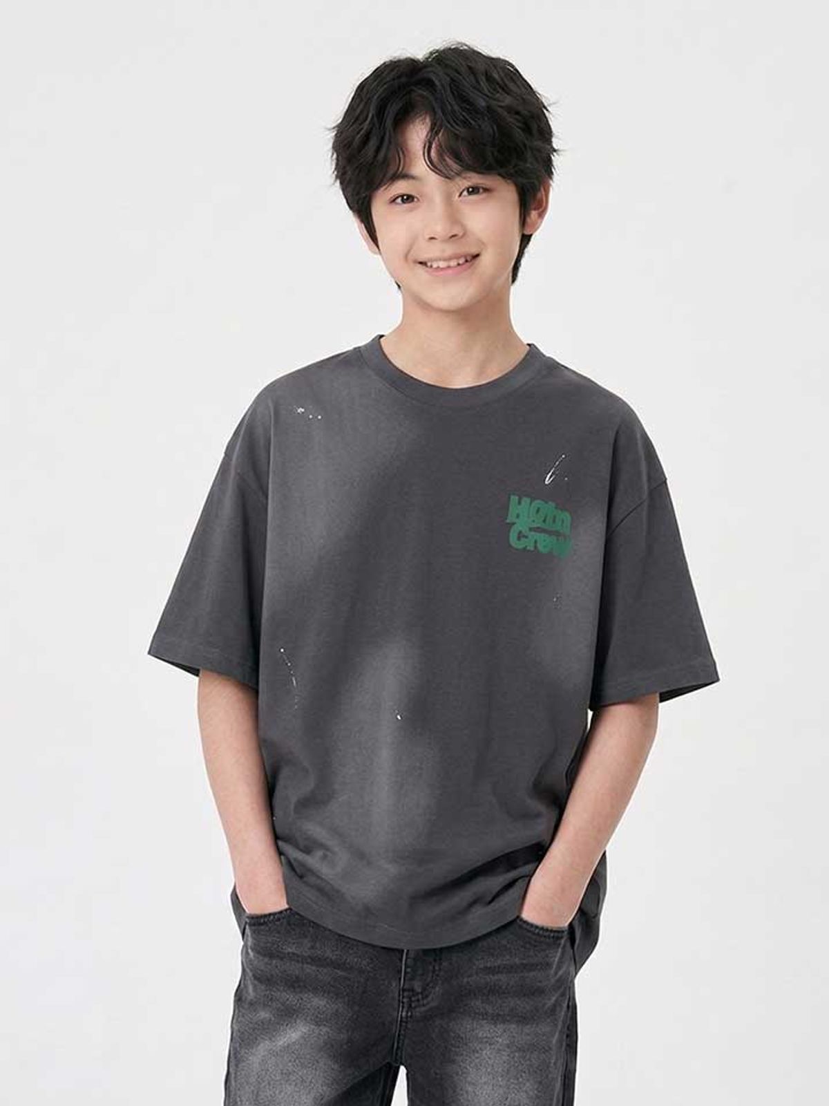 행텐 틴즈(HANGTEN TEENS) 틴즈 프론트 스몰 백 빅 AOP 반팔 티셔츠_044(14570-031-431-31)