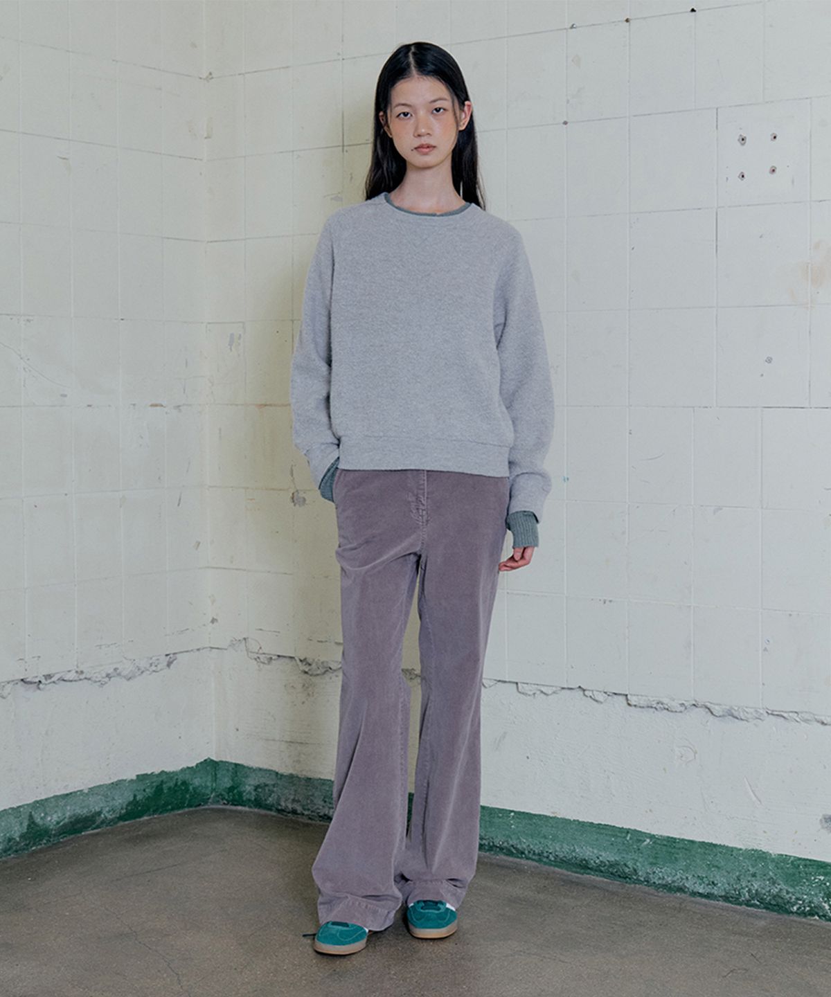 모노크롬(MONOCHROME) galee boucle pullover (light gray)
