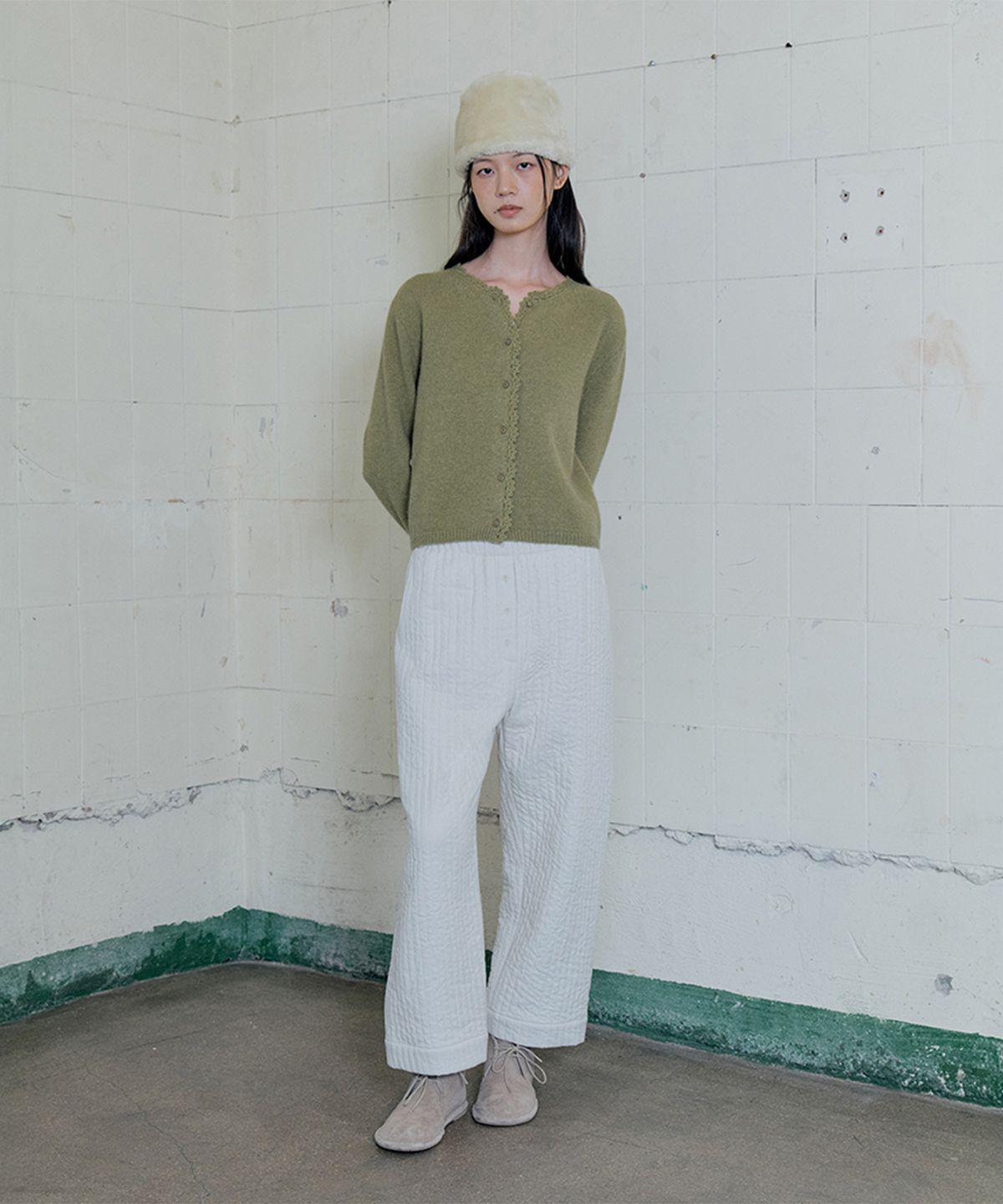 모노크롬(MONOCHROME) newsy pants (ivory)