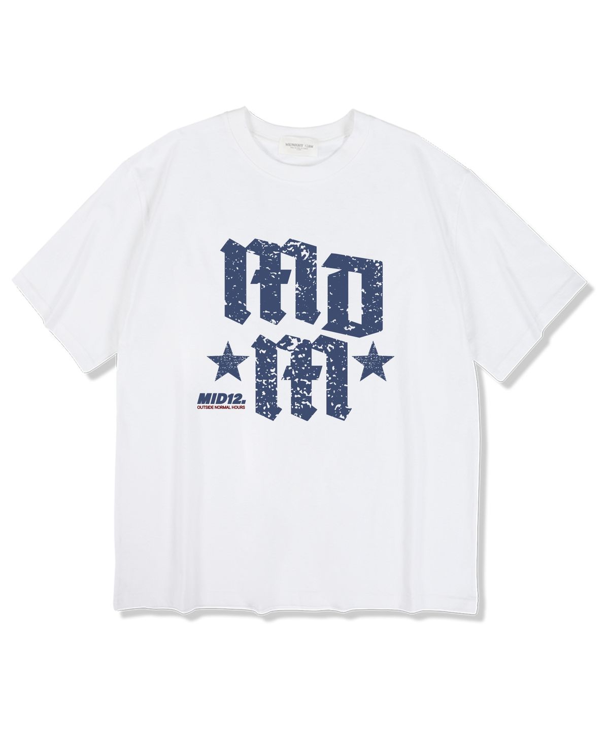 미드나잇12에이엠(MIDNIGHT12AM) 아웃사이드 노멀 오버핏 반팔 티셔츠 화이트