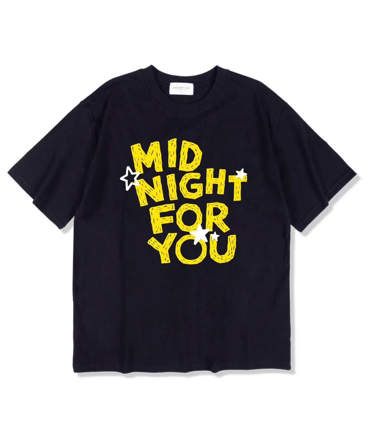 미드나잇12에이엠(MIDNIGHT12AM) 미드나잇포유 오버핏 반팔 티셔츠 네이비