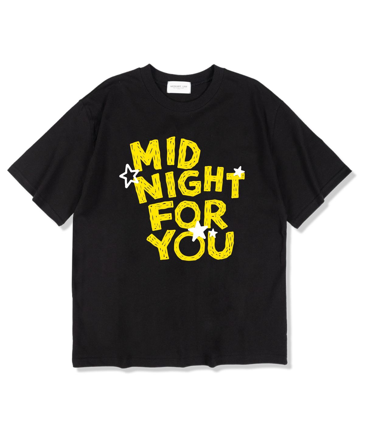 미드나잇12에이엠(MIDNIGHT12AM) 미드나잇포유 오버핏 반팔 티셔츠 블랙