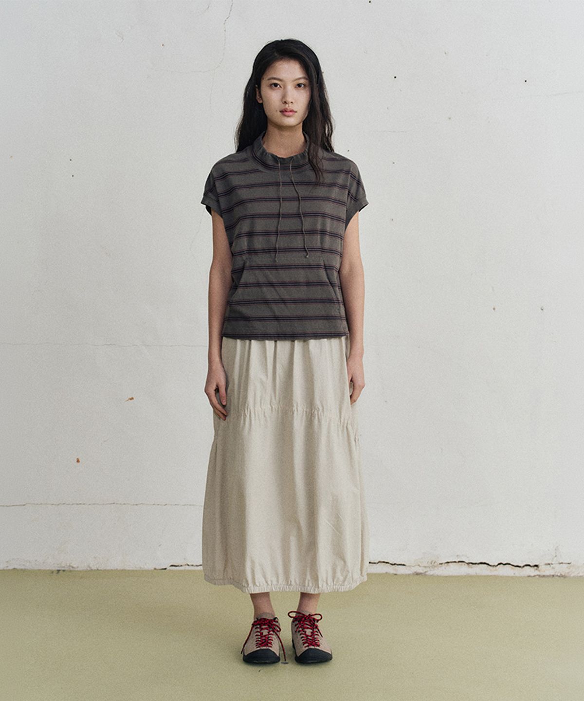 모노크롬(MONOCHROME) iper striped t-shirt (charcoal)