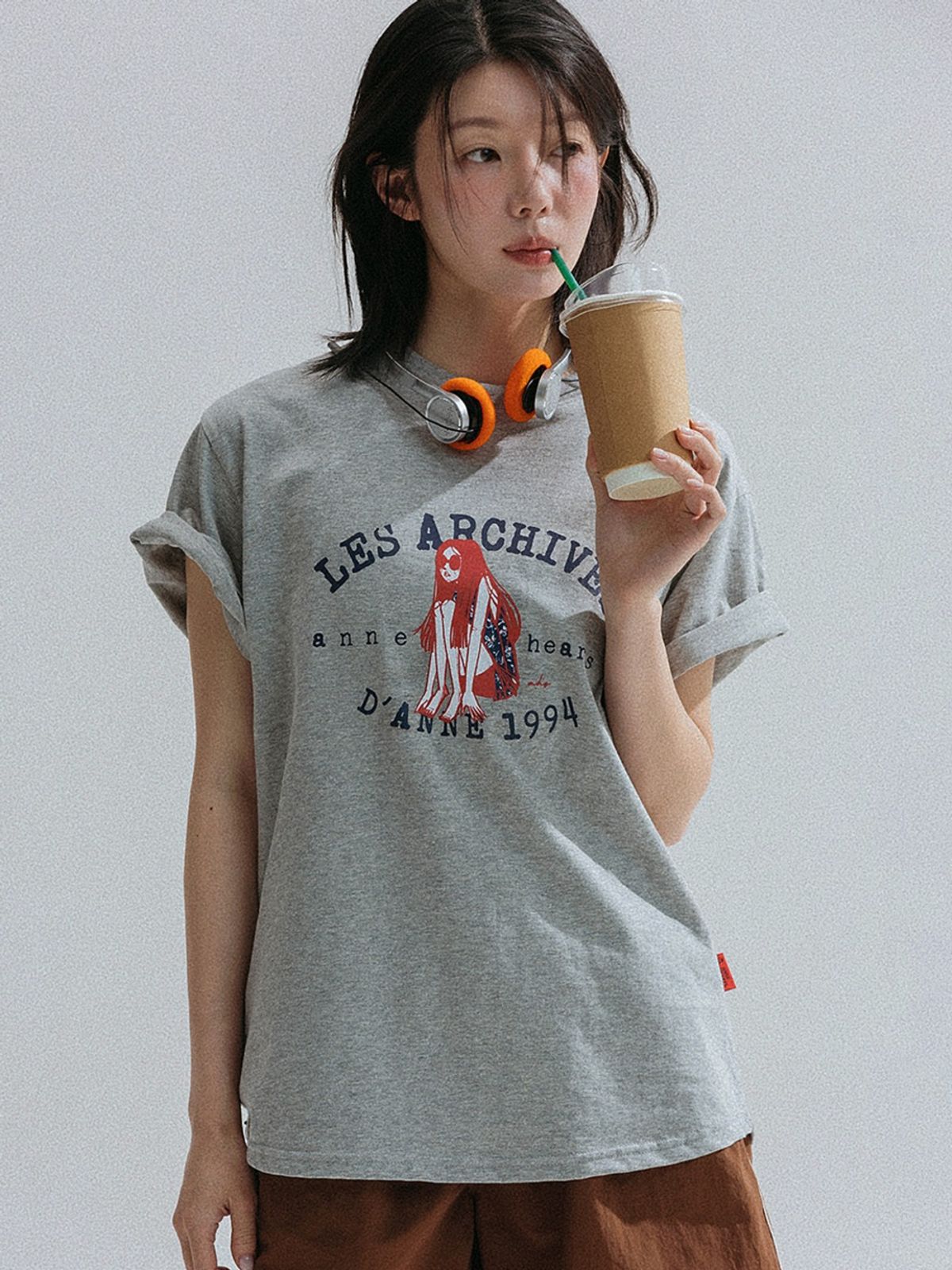앤하츠(ANNEHEARTS) 1994 Girl Archive Graphic Tee_MELANGE