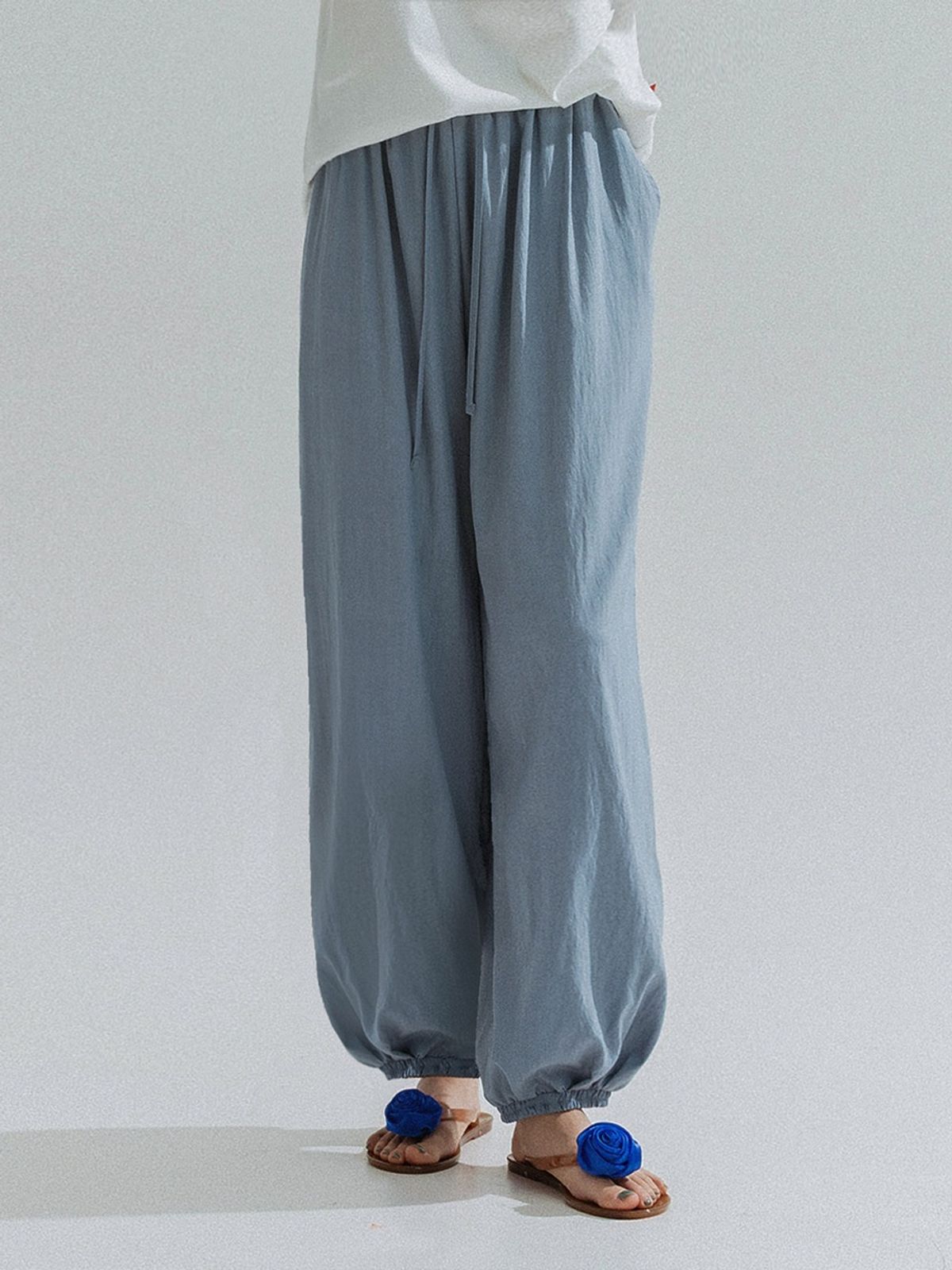 앤하츠(ANNEHEARTS) Fluid Lounge Pants_BLUE