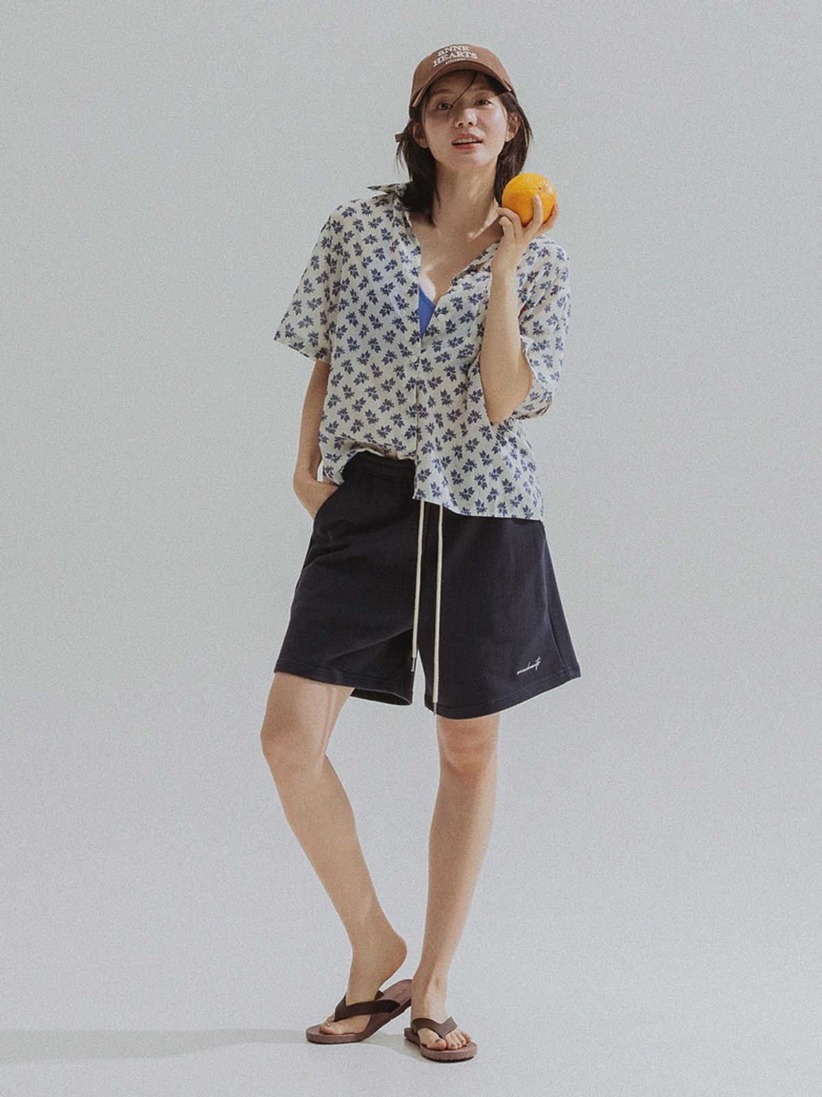 앤하츠(ANNEHEARTS) French Terry Shorts_NAVY