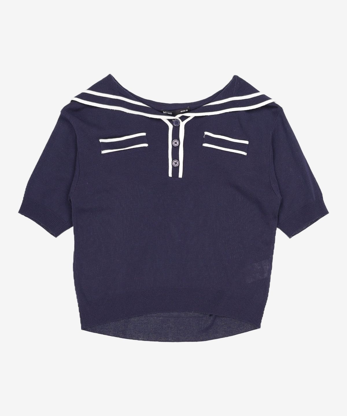 미쏘(MIXXO) 세일러카라 배색 반팔 풀오버 MIWKAC514T M