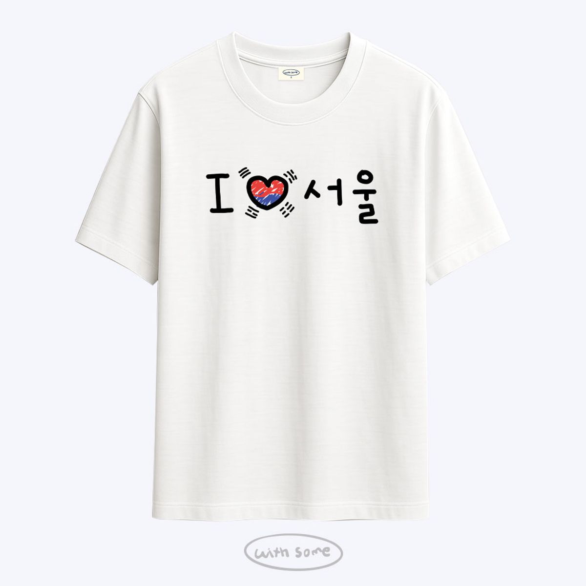 위드썸(WITHSOME) 러브포맷 아이러브 서울 티셔츠
