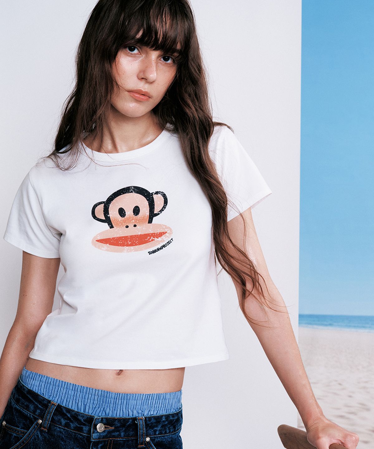 썬번프로젝트(SUNBURNPROJECT) SUNBURN X PAUL FRANK T-SHIRT, WHITE