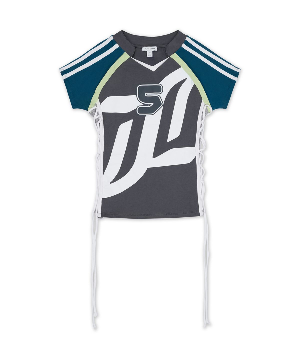 제이디드 런던(JADED LONDON) 레이스업 풋볼 베이비 티 (Lace Up Football Baby Tee)