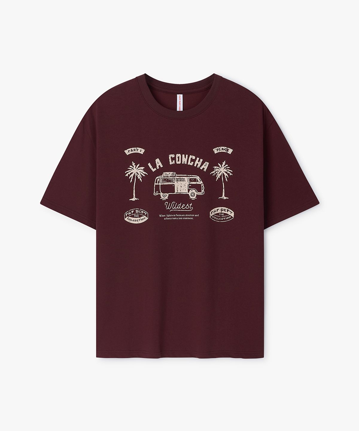 퍼프퍼프뎁트(PUFF PUFF DEPT) LA CONCHA COOLING T-shirt BURGUNDY
