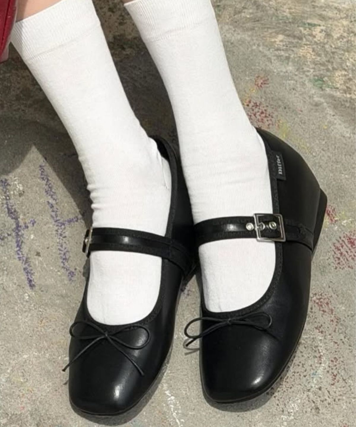 디퍼슈(DIFFERSHOE) 벨린 스퀘어 리본  메리제인 5CM [레더]