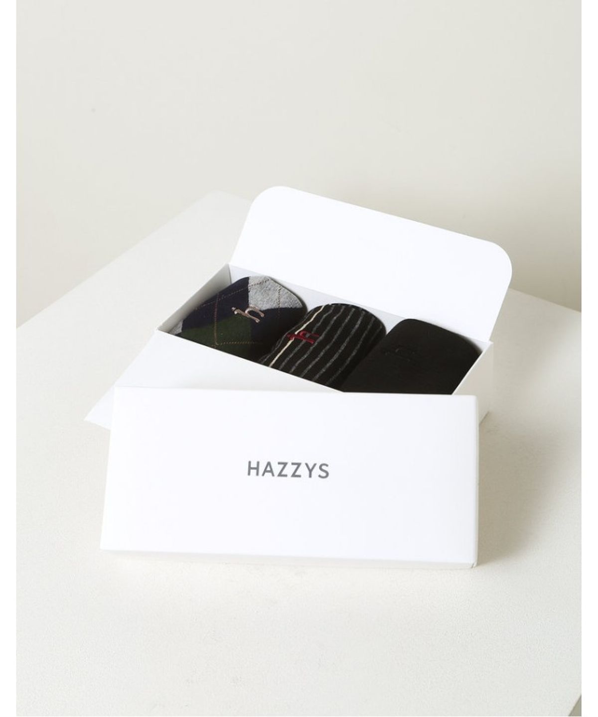 헤지스 맨 액세서리(HAZZYS MEN ACC) 블랙 패턴 면혼방 중목양말3종세트 HISS6F518BK