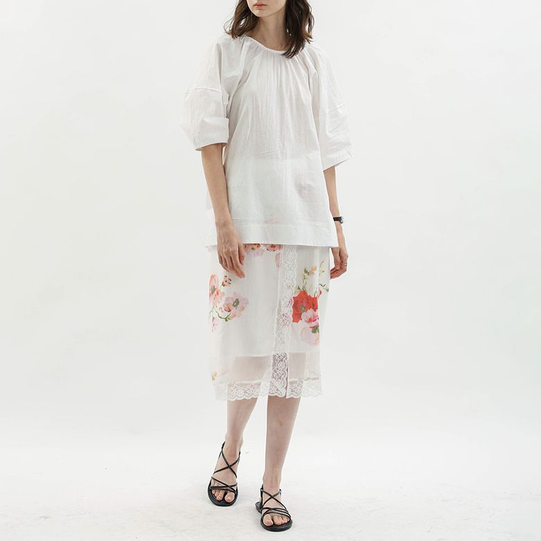 WD_Lace trim floral skirt_WHITE