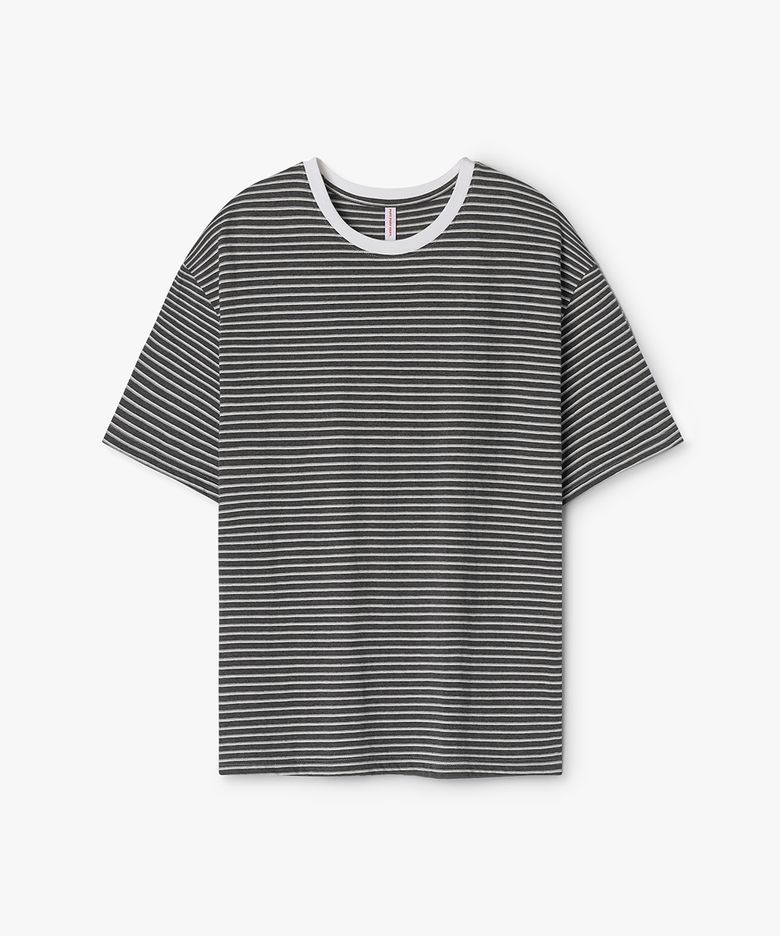 Classic Stripe Cotton T-shirt CHARCOAL
