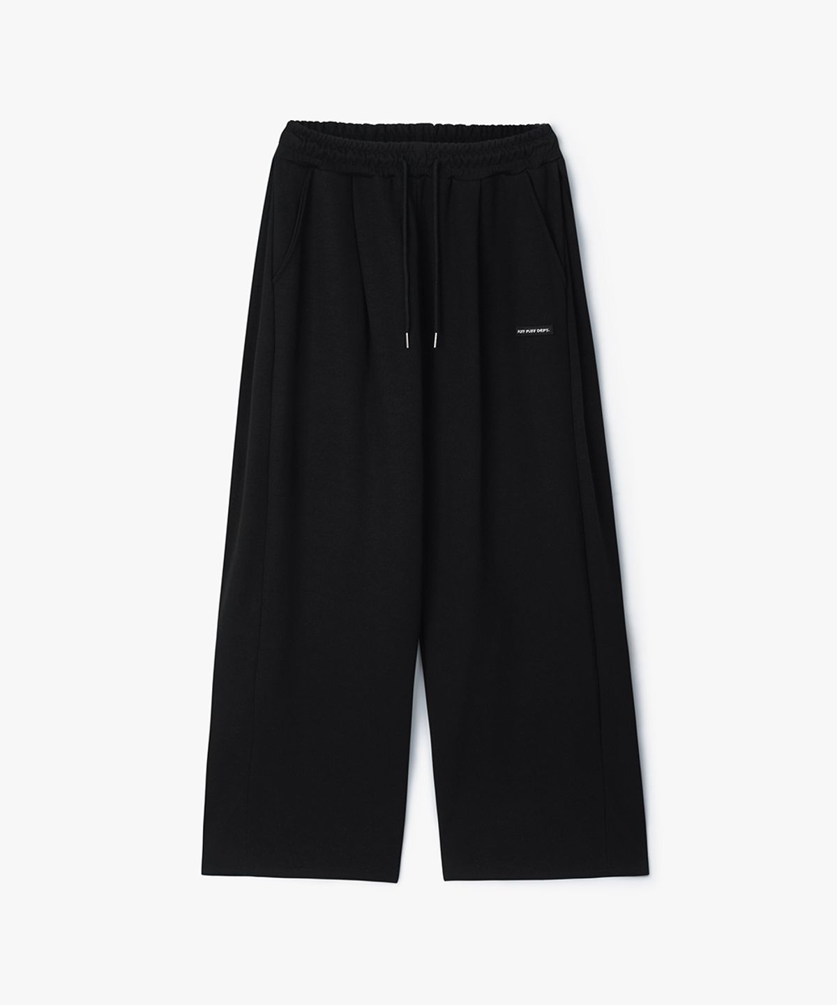 퍼프퍼프뎁트(PUFF PUFF DEPT) 3Pleats Wide Sweat Pants BLACK